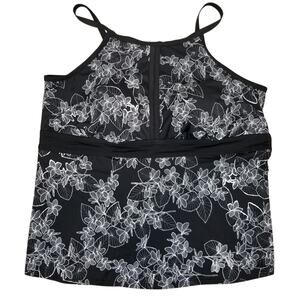 Swimsuits For All Women's Black White Tankini Top Size 5X / 30